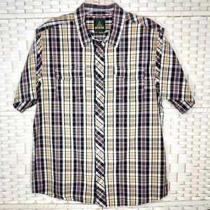 Prana 100% Organic Cotton Men's Snap Front Short Sleeve Shirt Large